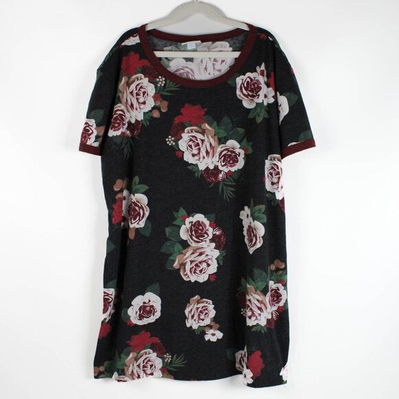 LuLaRoe Roses Tunic Top - P2P 22" - Picture 1 of 6